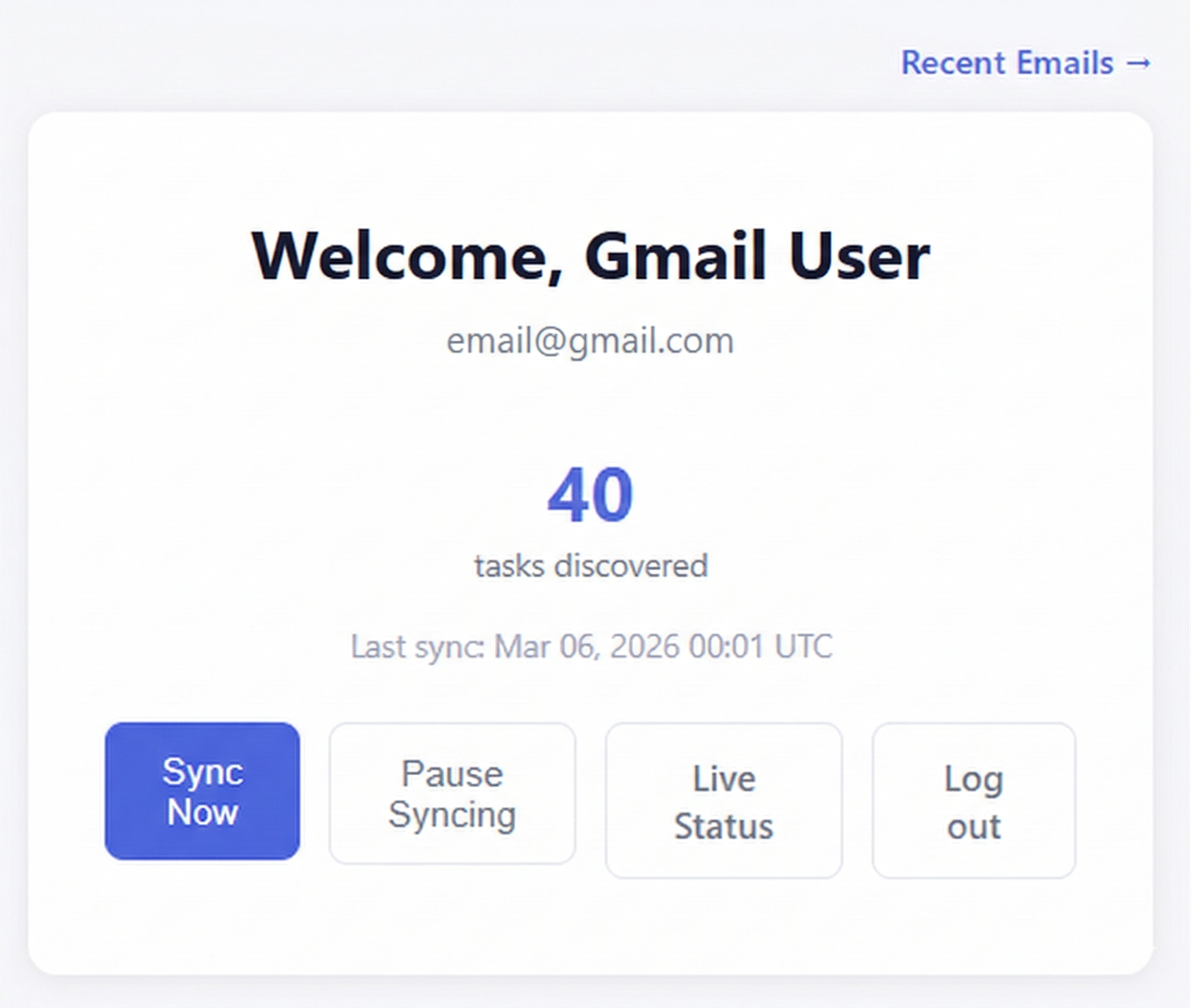 MailRefined dashboard